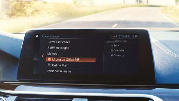 Control Display Microsoft Office application BMW X5 G05 2018 cockpit